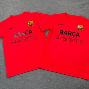 Nike Soccer Youth S Bright Orange Shirt Barca Academy FC Barcelona Dri Fit Lot 2